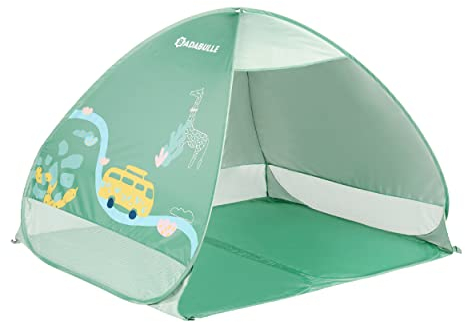 Badabulle Strandmuschel Safari mit UV-Schutz 50+, Strandzelt mit Pop-Up-System, 125 x 100 x 85 cm