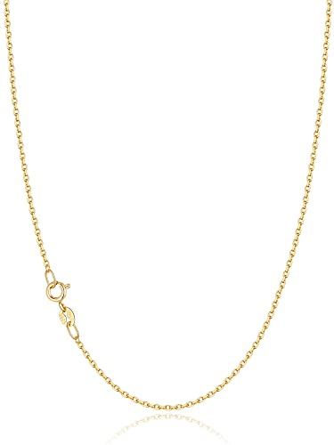 Jewlpire 18k Gold Plated Chain Necklace for Women, 1.2mm Cable Chains 18k Gold Plated Chain for Women Sturdy & Shiny Women's Chain Necklaces, 18 Inches