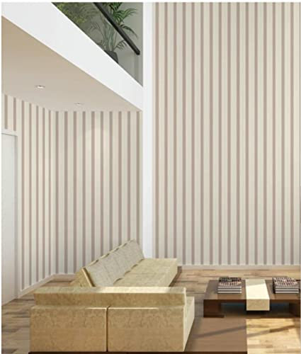 CULTS Khaki Vliestapete 9,5 m x 0,53 m Geometrisch Tapete Modernes Design Vertikale Streifen Tapete für Flur Wohnzimmer Schlafzimmer Büro
