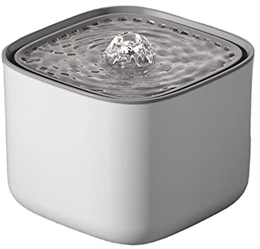 3L Katzenbrunnen mit Multiple Filters Silent Design,Trinkbrunnen füR Katze Kabellos,Haustier Wasserbrunnen, Wasserspender füR Haustier, Katze, Hund (Grey & White)