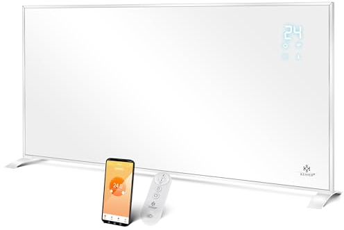 KESSER® Infrarotheizung Energiesparend Infrarot Standgerät & Wandmontage Elektroheizung 700W mit Fernbedienung Thermostat & App-Steuerung Elektrisch Heizpaneel Heizung Konvektor Standfüße