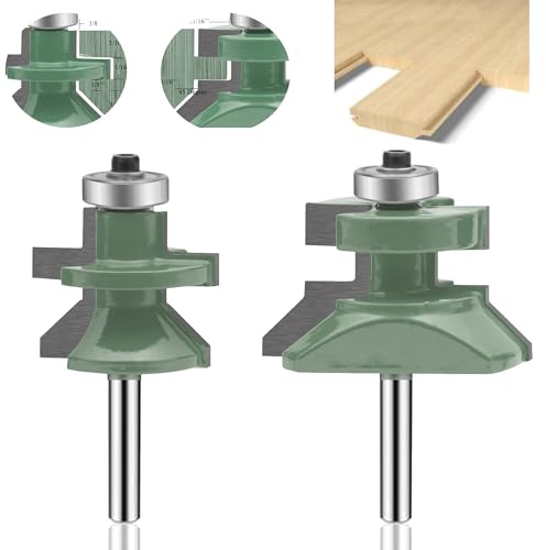 LEATBUY Router Bits Sets 1/4-Inch Shank Door&Drawer Front Edging Router Bit Set 2 PCS Cabinet Woodworking Milling Cutter Tools Carbide CNC Router Woodwork Grooving Mill Tool (2)