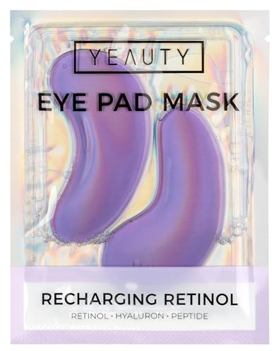 Yeauty Recharging Retinol Eye Pads - Anti-Aging Augenmaske mit Hyaluron | Hydrogel Augenpads mit Peptiden gegen Falten - Spenden Feuchtigkeit und fördern die Kollagenbildung für glatte Augenpartien