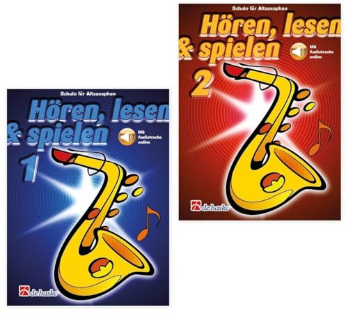 Hören, lesen & spielen 1 u. 2 Altsaxophon (mit Online Audio) von Jaap Kastelein Alt-Saxophon Band 1 + Band 2 - ISBN: 9789043163002 9789043163491 Bläserschule für Anfänger + Soundman Daumenschoner