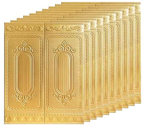 HAILM 10 Stück 3D Wandpaneele Selbstklebende Ziegel Tapete 90X70 cm Wasserfest Wandsticker Schaumstoff Wandtattoo Für Badezimmer Schlafzimmer Wohnzimmer Küche Balkon,B