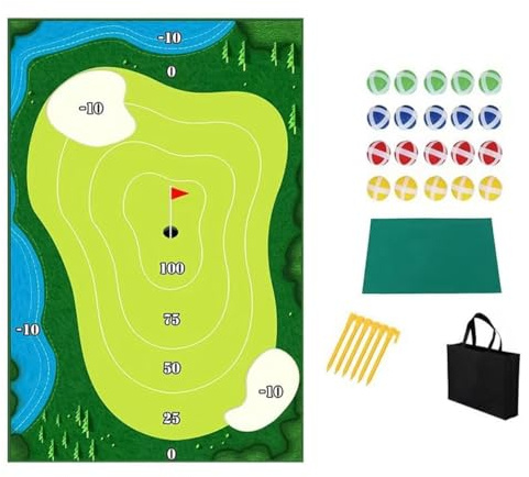 Namvo Set for Full Swing Sports, Golf Chip Off Challenge chip and Stick Game, Battle Royale Golf Game with Premium Golf Chipping Mat, Sticky Balls - Indoor and Outdoor Play