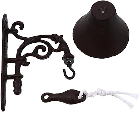 HOMSFOU Rustikale Gusseisen-türklingel Handbetriebene Wandglocke Für Garten Und Haus Vintage-dekoration Klare Lautstärke Als Türglocke Oder Essensglocke