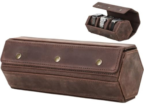 Tragbare 3-Slot-uhrenrolle Aus Leder, Uhrenboxen, Aufbewahrungsorganisator, Uhrenrolle, Reiseetui, Uhrenaufbewahrungsbox Für Herren