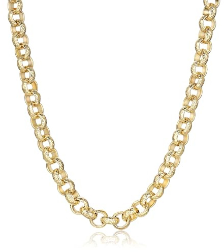 4-15mm Gold Diamond Cut Bold Belcher Chain Necklace, 16-30 Inch, PVD Gold Plated - Bling King London