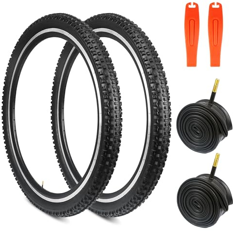 GRELiving 2 Stück Fahrradreifen+Fahrradschlauch Fahrradmantel 26 x 2.1 Zoll Bike Tires Reifen für Mountain Bike/Citybike/BMX