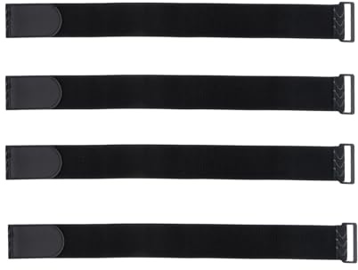 4 Pieces Cinchas Elásticas Antideslizantes 60x5 cm Correas Multiusos Autoadherentes con Hebilla, para Cables Mangueras Bicicleta Camping Esterillas de Yoga y Equipaje