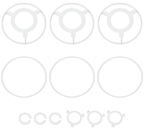 PATIKIL Bague D'Abat-Jour de 4 Pouces, 3 Ensembles de Cadres D'Abat-Jour avec Adaptateur E27 vers E26 ou E17, Fil de Cadre D'Abat-Jour pour Abat-Jour de Tambour Diy Lampe de Table