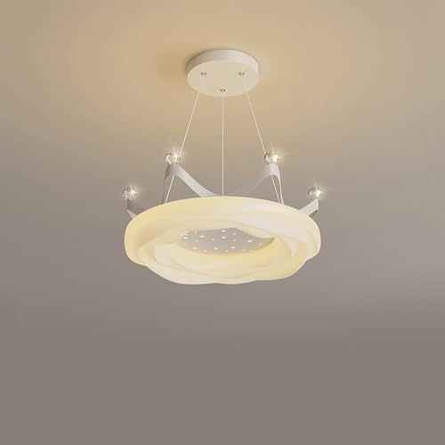 Lustre LED Moderne pour Chambre de Fille, Chambre de Fille, Chambre d'enfant, escalier, entrée, éclairage Suspendu Rond Blanc à encastrer au Plafond, luminaire Suspendu élégant en Forme de