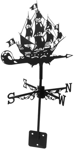 GAROZATION Veleta De Metal Forma De Barco Pirata para Jardín y Patio Decoración Retro para Techo y Espacios Exteriores Aporta Encanto Rústico y Belleza Natural