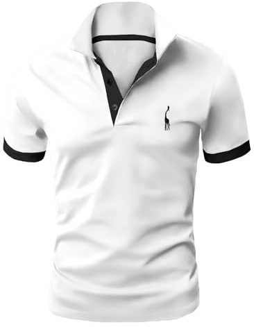 GLESTORE Polo Homme Manche Courte Coton Golf Tennis Sport Casual Vetement