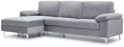 Atrapamuebles Sofá Chaiselongue LUSINA Reversible Gris