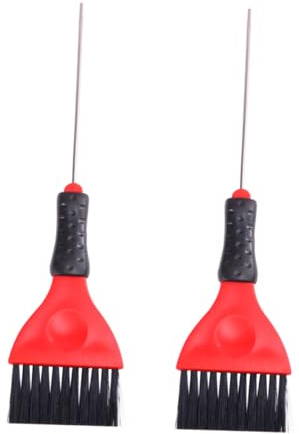 SAFIGLE 2piezas Brocha Inoxidable Para Coloración Aplicador De Tinte Con Punta De Aguja Mango Duradero Para Profesional