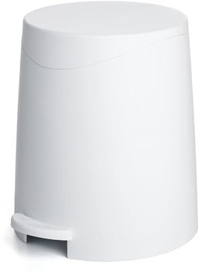 Pattumiera Da Bagno Con Pedale 3 Litri In Plastica Bianca Opaca – Cestino Portarifiuti Compatto E Funzionale