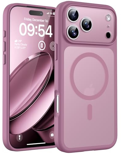 TOCOL Coque Magnétique pour iPhone 17 Pro Max 6,9 Pouces, Compatible avec MagSafe, Anneau Magnétique Intégré, Protection de l'objectif améliorée, Coque Mat Translucide Fine Antichoc, Lilas Violet