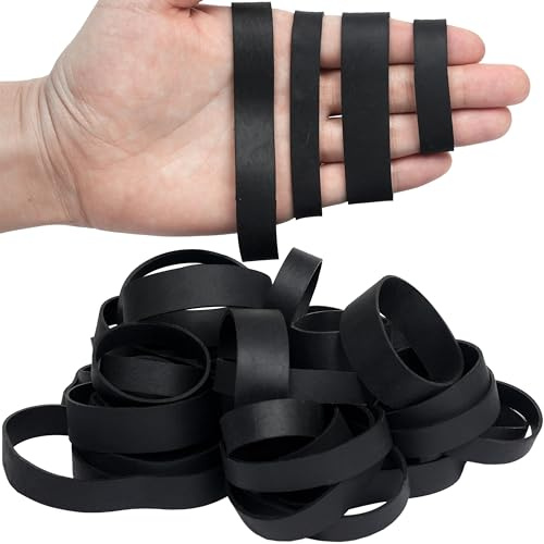Rubber Bands Black 50pcs Assorted Sizes 60x13mm,80x19mm,90x12mm,130x15mm