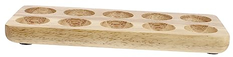 POPETPOP Portauova in Legno Di Gomma Durevole, Supporto Per Imballaggio Uova a Doppia Serie 10 Fori, Contenitore Protettivo Per Conservazione Uova in Casa, Negozi e Mercati