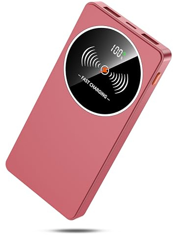 Power Bank Fast Charging 10000mAh, PD3.0 QC4.0 22.5W Portable Charger USB C Input & Output, Powerbank with LED Display, Battery Pack Compatible with iPhone17/16/15/14/13/12, Samsung, Android, Red