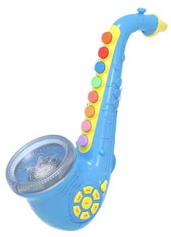 Sassofono Elettrico Bambino | Giocattolo Musicale Simulato con Luci e Suoni, Strumento Portatile per Sviluppo Precoce Prescolare, Tromba Giocoso per Principianti Uso Casa Presepe