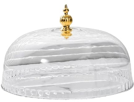 perfk Cloche à Gâteau Transparente, Couvercle pour Plat de Service, Cloche à Gâteau Multifonctionnelle, Cloche Alimentaire pour Anniversaires, Maison, Cuisi, 23 cm