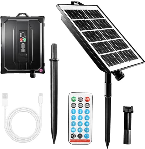 Begonia Caja de control de cadena solar, 13 modos de iluminación, panel solar para cadenas de luces, caja de control, 2,5 W, ajustable, impermeable, controlador con mando a distancia