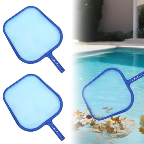 Pool Kescher – 2er Set Feinmaschiger Skimmer Netz für Pool & Kescher Teich, Robustes Poolreinigungsnetz zum Sammeln von Blättern & Schmutz, Pool Zubehör für schnelle Oberflächenreinigung