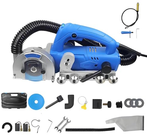 Electric Grout Cleaner, Machine to Clean Grout, 1200W Tile Seam Cleaning Machine, Electric Tile Joint Cleaner, Heavy Duty Floor Regrouting Tool Standard+Water-Pump+Flexible-Shaft