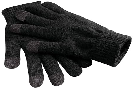 Beechfield Unisex Handschuhe für Bildschirm des Smartphones B490. BLK. M4S, schwarz, Small/Medium/Large/X-Large