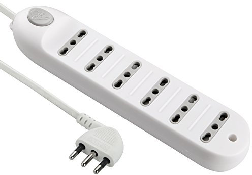 Electraline 62004 Multipresa 6 posti bivalenti 10/16A con Interruttore-Cavo 1,5 m Bianco