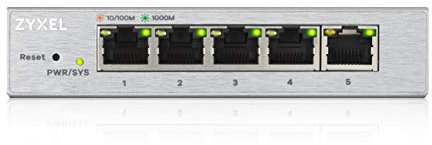 Zyxel 5-Port Gigabit Web Managed Switch, Porte Ethernet, Senza Ventole, garanzia limitata a vita [GS1200-5]