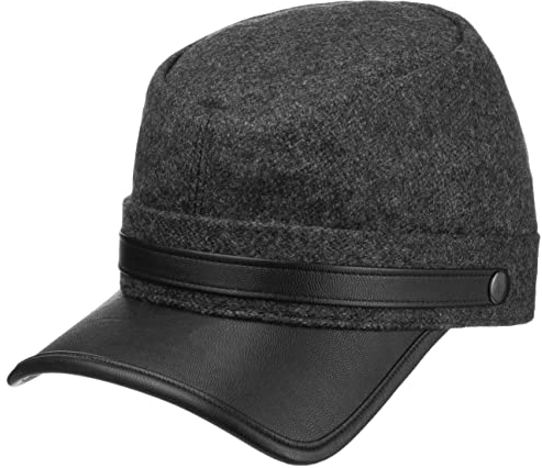 Lipodo Kepi Schildmütze Elegantes Armycap Wollmix Damen Herren Made in Italy Herbst Winter grau S (54-55 cm)