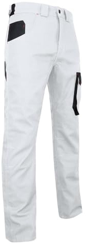 LMA LMA00125 Pantalon Façade 300gr sans Poche Genoux Blanc/Gris Nuit-T.42-1474 T42