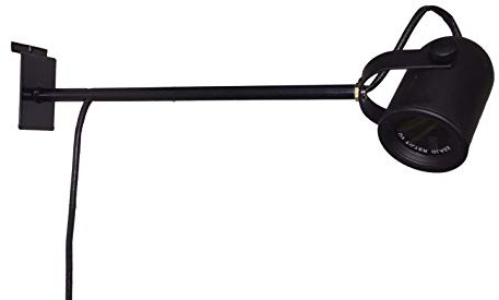 Slatwall Accessories Display Light (Black) Bright White LED Bulb Included, Head Swivels 360’ 12 Inch Stem, 15 Foot Cord, Available in Black or White