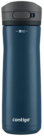 Contigo Jackson Chill 2.0, Vacuum-Insulated Stainless Steel Water Bottle with Secure Lid, Leak-Proof Travel Friendly, 20oz Capacity, Blueberry Color, Keeps Drinks Cold for 12 Hours
