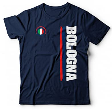 Generico T-Shirt Bologna Città Sport Maglietta Vari Colori Tifosi Calcio Ultras - Taglie dalla S alla XXL (L, Blu)