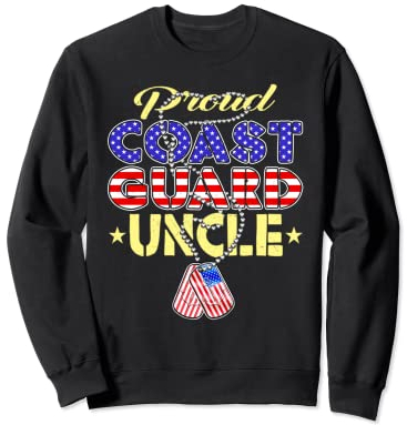 Erkennungsmarken, US-Küstenwache, Onkel, US-Flagge, Militärfamilie Sweatshirt