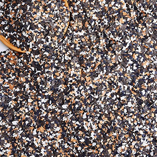 Timtin 1400 G/ 3.08 Lb Epoxy Flakes Blend Color Chips Concrete Floor Coating Decorative Paint Flakes for Wall Garage Floor Paint Interior Exterior Floors(Yellow, Coffee, Black, White)