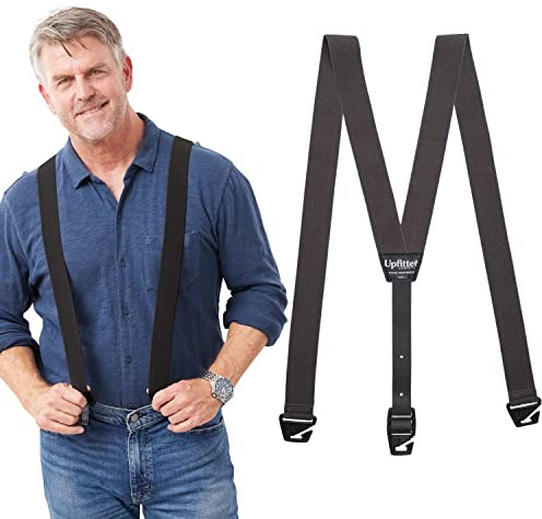 HIKERS - Upfitter Hidden Suspenders for Men Under Clothes - 3 Point Belt Loop Black 51in - 2X
