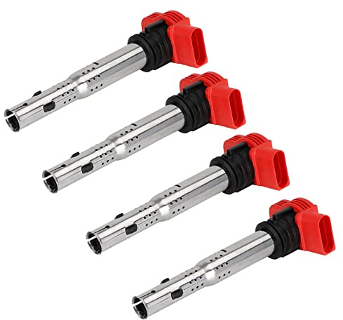 Artudatech Zündspule 06E905115E, 4x Rot Auto Zündspule Set OEM: 06D905115 06E905115 Fit für Audi R8 2.0TFSI/2.0TSI A3/ für GOLF 5/ für LEON