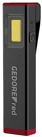 Gedore Red Mini Arbeitslampe, Werkstattlampe, 300 Lumen, Micro-USB-Ladeanschluss, magnetisch, mit Halteclip