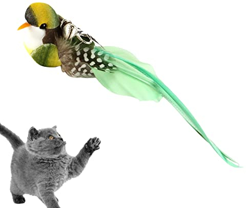 Vogel Katze Spielzeug Interaktives Zauberstab Feder Spielzeug für Katzen mit Glocken Fliegendes Spielzeug für hängende Papageien Fliegende Vögel Spielzeug für Katzen Interaktives Spielzeug P