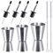 Cocktail Messbecher 3 Stück, Edelstahl Messbecher Cocktail Barmaß, 3cl/4cl/5cl/6cl Doppelmass Jigger mit 4 Stück Flaschenausgießer & 2 Pinseln, für Bar Party Wein Drink Shaker
