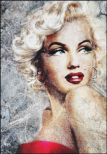 KUSTOM ART Bild Serie Schauspieler Promis Marilyn Monroe Stil Pop Art Street Art Druck auf Holz 30 x 21 cm