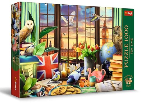 Trefl Premium Plus Quality - Puzzle Tea Time: Allt som är brittiskt - 1000 bitar, Serie med nostalgiska målade bilder, Perfekt passande bitar, för vuxna och barn från 12 år | Premium plus kvalitet: Tea Time, serie med målade nostalgiska bilder, 14+