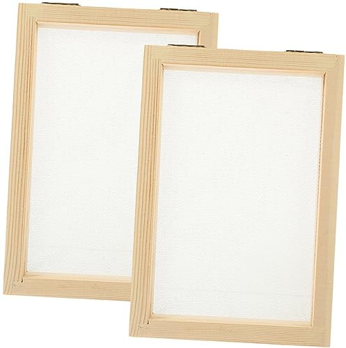VILLFUL 2stücke Holzrahmen Für Papierherstellung Zum Basteln DIY-papierpaket Für Junge Mädchen Lernspielzeug Für Schule Experimentierspielzeug Mit Siebdruckrahmen