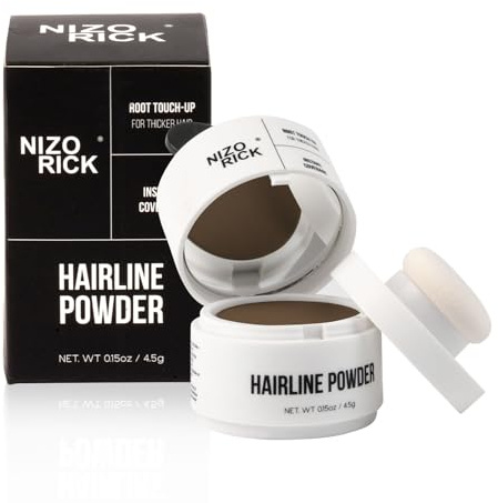 Hairline Powder,Root Touch Up Hair Color, Instantly Conceals Hair Loss, Root Cover Up Powder for Thinning Hair,Waterproof & Long Lasting 4.5g/0.15oz (Dark Brown)